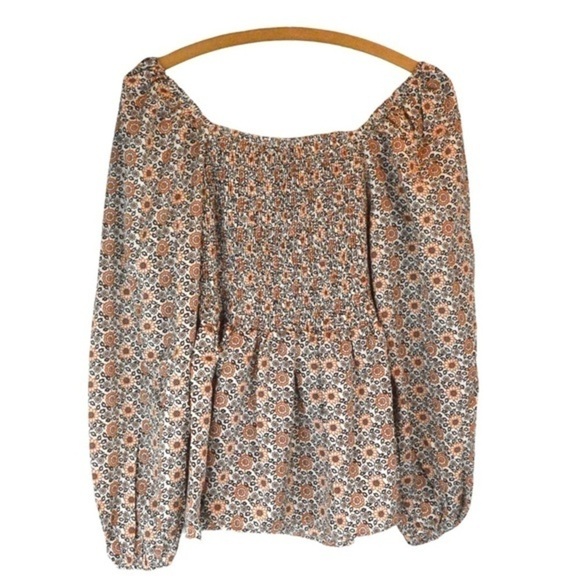 NWT Haydin LA Puff Long Sleeve Smocked Babydoll Top, Square Neck Size Small - Picture 4 of 7